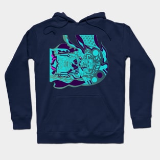 blue anonymous alien mayan ecopop Hoodie